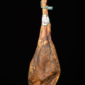 Jamón Cebo Campo ibérico, 50 % raza ibérica, Brida verde 7.5-8 Kg.